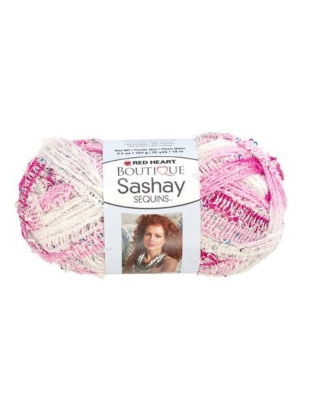 Red Heart Boutique Sashay Sequins Yarn 1942 Panda Pink White 100g Super Bulky 6